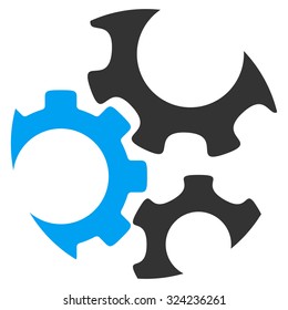 Mechanics vector icon. Style is bicolor flat symbol, blue and gray colors, rounded angles, white background.