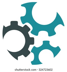 Mechanics vector icon. Style is bicolor flat symbol, soft blue colors, rounded angles, white background.