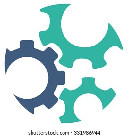 Mechanics vector icon. Style is bicolor flat symbol, cobalt and cyan colors, rounded angles, white background.