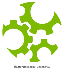 Mechanics vector icon. Style is flat symbol, eco green color, rounded angles, white background.