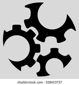 Mechanics vector icon. Style is flat symbol, black color, rounded angles, light gray background.