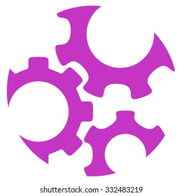 Mechanics vector icon. Style is flat symbol, violet color, rounded angles, white background.