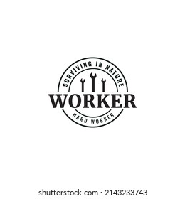 mecánica y el logotipo de los trabajadores vintage