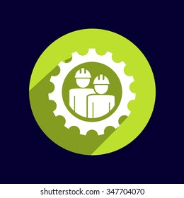 Mechanics working icon vector button logo symbol concept.