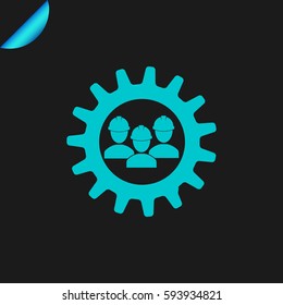 Mechanics working icon vector button logo symbol concept.