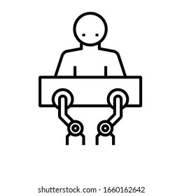 Mechanisation line icon, concept sign, outline vector illustration, linear symbol.