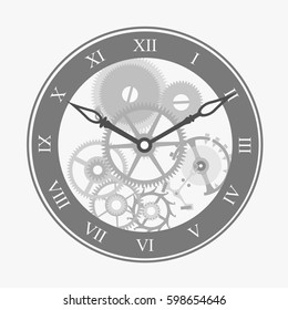The mechanism of automatic retro watch. (EPS10 art vector)