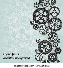 mechanism background with cogwheels and gears, vector illustration