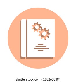 Mechanism book badge icon. Simple glyph, flat vector of engineering icons for ui and ux, website or mobile application