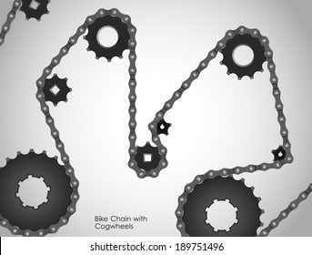 mechanism chain with cogwheels vector eps 10