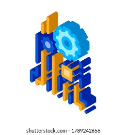 Mechanism Chip Icon Vector. Isometric Mechanism Chip sign. color isolated symbol illustration