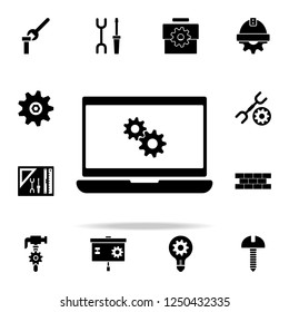 mechanism in the computer icon. Engineering icons universal set for web and mobile