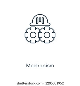 Mechanism concept line icon. Linear Mechanism concept outline symbol design. This simple element illustration can be used for web and mobile UI/UX.