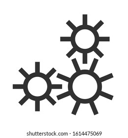 Mechanism, gear, cogs, linear icon. Editable stroke
