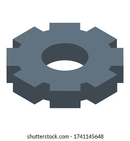 Mechanism gear icon. Isometric of mechanism gear vector icon for web design isolated on white background
