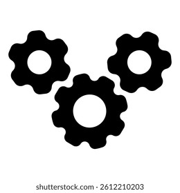 Mechanism gear solid icon, Mechanical process concept. Vector graphics. Settings program sign on white background, style mobile or design