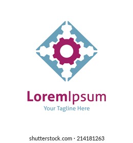 Mechanism gears wheel operating vector logo icon