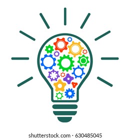 Mechanism of generating ideas - stock vector
