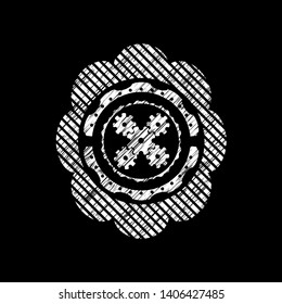mechanism icon drawn with chalkboard texture