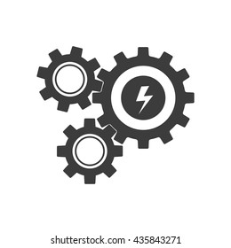 Mechanism icon. Flat vector illustration in black on white background. EPS 10