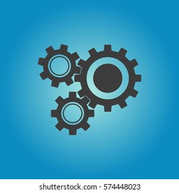 Mechanism icon. Flat vector illustration in black on white background. EPS 10
