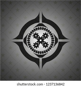 mechanism icon inside black badge