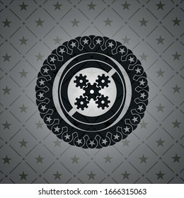 mechanism icon inside dark emblem