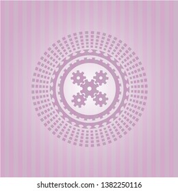 mechanism icon inside pink icon or emblem