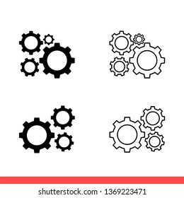 Mechanism icon isolated on white background, gear vector for web or mobile