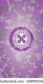 mechanism icon on pink camo pattern