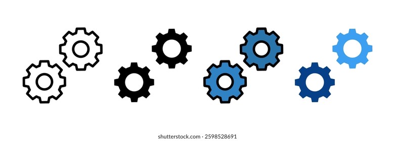 Mechanism Icon Set Multiple Style Collection