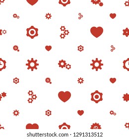 mechanism icons pattern seamless white background. Included editable filled gear, gear heart, gear clock icons. mechanism icons for web and mobile.
