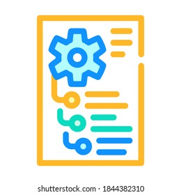 mechanism instruction paper list color icon vector. mechanism instruction paper list sign. isolated symbol illustration