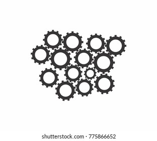 Mechanism machine icon. flat design black color on white background