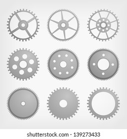 Mechanism on Grey Gradient Background. Vector Illustration. EPS 10.