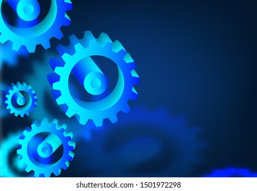 Mechanism system cogwheels. Abstract technology of science background. Futuristic interface with geometric shapes. Vector illustration
