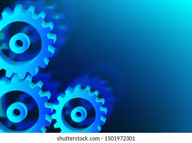 Mechanism system cogwheels. Abstract technology of science background. Futuristic interface with geometric shapes. Vector illustration