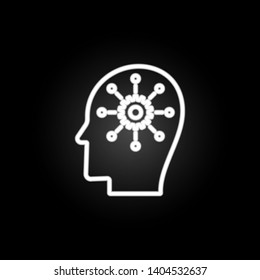 mechanism of thinking neon icon. Elements of intelligence set. Simple icon for websites, web design, mobile app, info graphics