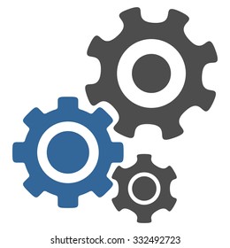 Mechanism vector icon. Style is bicolor flat symbol, cobalt and gray colors, rounded angles, white background.