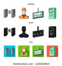 Mechanism,electric ,transport, and other web icon in cartoon,black,flat style. Pass, public, transportation, icons in set collection.