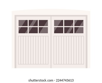 Mechanized garage door gate flat icon Warehouse entrance. Vector illustration