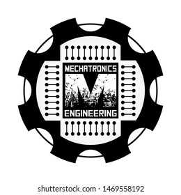 Mechatronics Engineering Logo Flat Vector Illustration Design