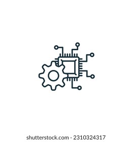 Mechatronics icon. Monochrome simple sign from engineering collection. Mechatronics icon for logo, templates, web design and infographics.