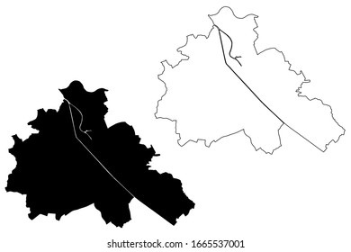 Mechelen City (Kingdom of Belgium, Flemish Region) map vector illustration, scribble sketch City of Mechlin map