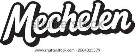 mechelen text graphic element Illustration template design 
