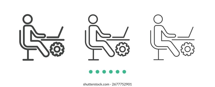 Icono de aprendizaje automático. Vector de icono de línea delgada
