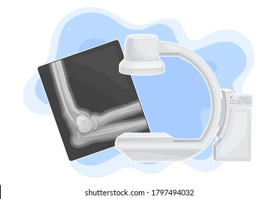 Mecial Lamp and X-ray Photograph for Examination Vector Composition