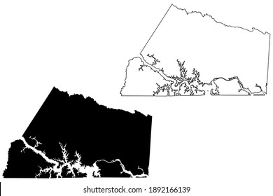 Mecklenburg County, Commonwealth of Virginia (U.S. county, United States of America, USA, U.S., US) map vector illustration, scribble sketch Mecklenburg map