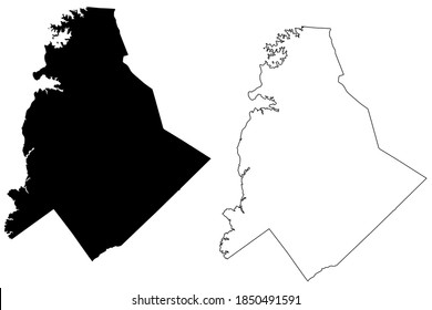 Mecklenburg County, North Carolina State (U.S. county, United States of America, USA, U.S., US) map vector illustration, scribble sketch Mecklenburg map