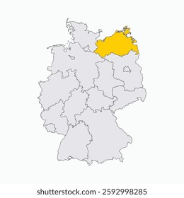 Mecklenburg Vorpommern Region highlighted on Germany map